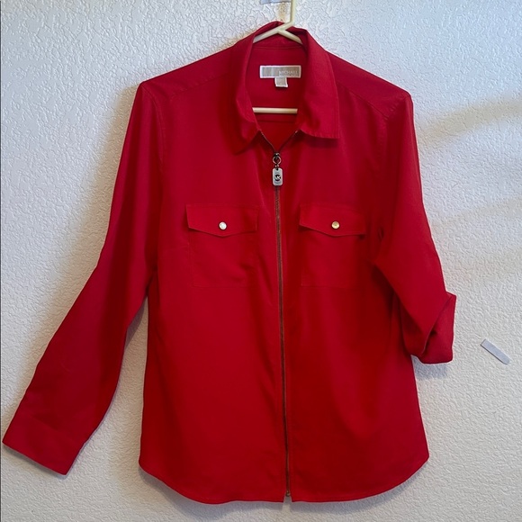 Michael Kors Red Utility Jacket - Picture 1 of 5